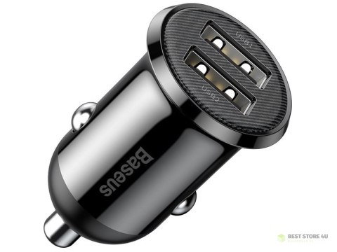 BASEUS Ładowarka samochodowa Baseus Grain Pro 2x USB 4.8A (CCALLP-01) czarna BASEUS Ładowarka samochodowa Baseus Grain Pro 2x USB 4.8A (CCALLP-01) czarna