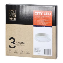 CITY LED 24W, oprawa downlight, natynkowa, okrągła, 2000lm, 4000K, biała, wbudowany zasilacz LED