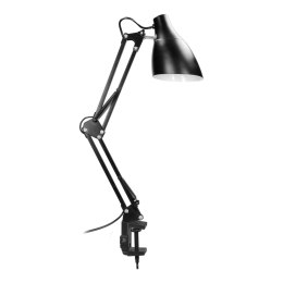 DIAN, lampa biurkowa przykręcana, 60W, E27, stalowa, czarna