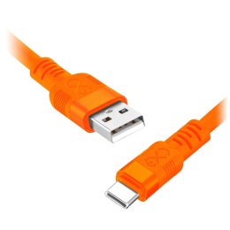Kabel USB-A - USB-C eXc WHIPPY Pro, 0.9M, 60W, szybkie ładowanie, kolor mix neonowy