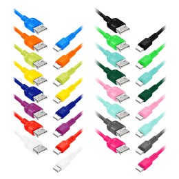 EXC Mobile kabel USB - USB-C WHIPPY, 0.9M, 3A, szybkie ładowanie, kolor mix