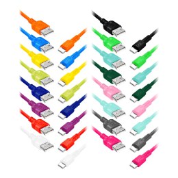 EXC Mobile kabel USB - USB-C WHIPPY, 2M, 3A, szybkie ładowanie, kolor mix
