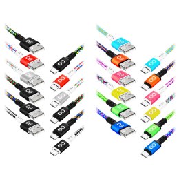 EXC Mobile kabel USB - micro USB DIAMOND, 1.5M, 3A, szybkie ładowanie, kolor mix