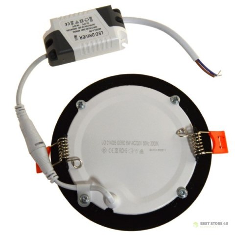 Panel led okrągły Gerd 6W 3000K czarny Panel led okrągły Gerd 6W 3000K czarny