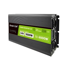 Green Cell - Przetwornica napięcia PowerInverter z wyświetlaczem LCD 24V na 230V 3000W/6000W Czysta sinusoida