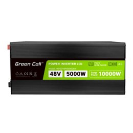 Green Cell - Przetwornica napięcia PowerInverter z wyświetlaczem LCD 48V na 230V 5000W/10000W Czysta sinusoida