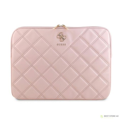 Guess Quilted 4G Sleeve - Etui na notebooka 13" / 14" (różowy)