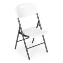 Komplet 2 krzeseł składanych zestaw cateringowy metal HDPE - białe