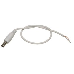 Wtyk DC 2,1/5,5 na kablu 30cm biały kabel podwójna