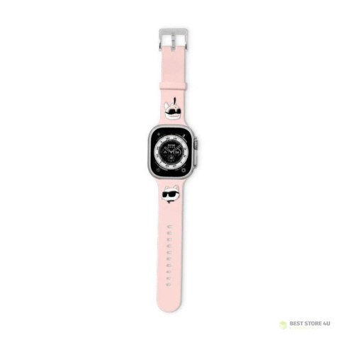 Karl Lagerfeld 3D Rubber Karl & Choupette Heads NFT - Pasek do Apple Watch 38/40/41 mm (różowy)