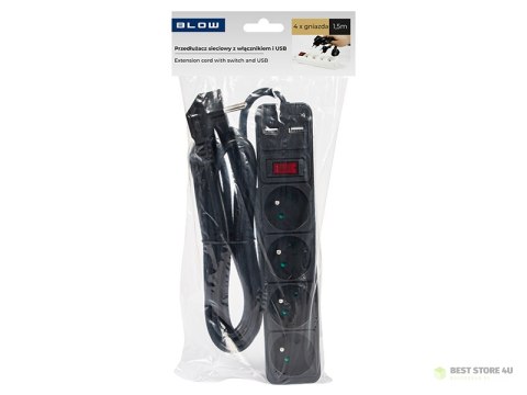 98-077# Przedłużacz sieciowy pr-470wsp/usb 4-gniazda+usb z uziemieniem+wyłączniik 1,5m czarny 3x1,5mm 98-077# Przedłużacz sieciowy pr-470wsp/usb 4-gniazda+usb z uziemieniem+wyłączniik 1,5m czarny 3x1,5mm