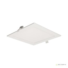 AKMAN LED 18W, oprawa downlight, podtynkowa, kwadratowa, 1600lm, 4000K, biała, wbudowany zasilacz LED