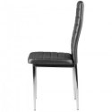 Krzesła z ekoskóry do salonu i jadalni 4szt. chromowane nogi szare