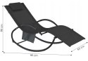 Leżak ogrodowy leżanka fotel z organizerem czarny