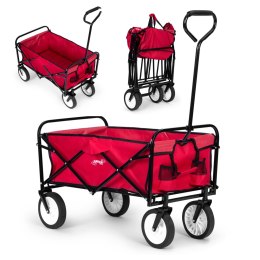 Wózek transportowy składany duży wózek ogrodowy plażowy 70kg czerwony