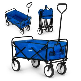 Wózek transportowy składany duży wózek ogrodowy plażowy 70kg niebieski