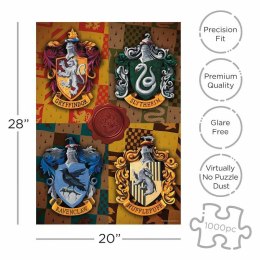 Harry Potter - Puzzle 1000 elementów w ozdobnym pudełku (Hogwarts Houses)
