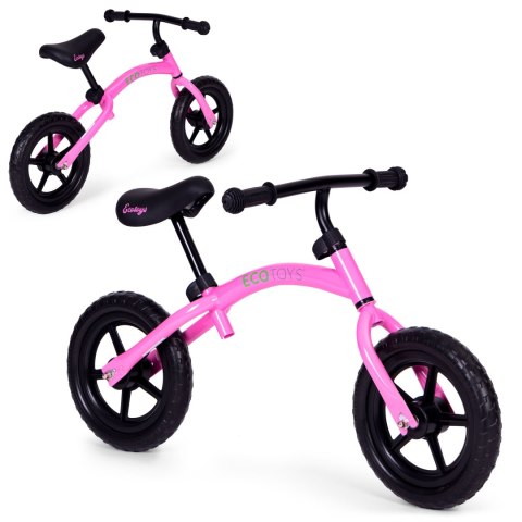 Rowerek rower biegowy dla dzieci jeździk koła EVA ECOTOYS różowy