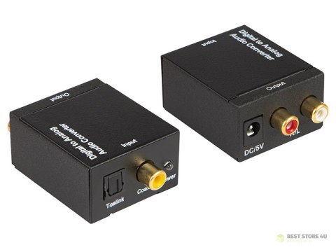 91-201# Konwerter optyczny toslink dac na 2xrca 91-201# Konwerter optyczny toslink dac na 2xrca