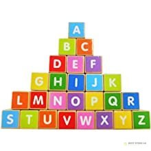 Drewniany pociąg duże klocki edukacyjne alfabet ECOTOYS Drewniany pociąg duże klocki edukacyjne alfabet ECOTOYS