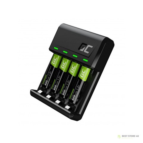 Green Cell VitalCharger - Ładowarka do akumulatorów + Baterie 2xAA 2000mAh 2xAAA 800mAh