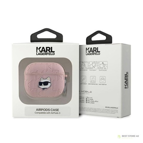Karl Lagerfeld Monogram Choupette Head - Etui AirPods 3 (różowy) Karl Lagerfeld Monogram Choupette Head - Etui AirPods 3 (różowy)