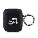 Karl Lagerfeld Monogram Karl & Choupette Head - Etui AirPods 1/2 gen (czarny)