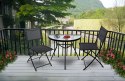 Komplet mebli ogrodowych stolik szklany + 2 krzesła czarne