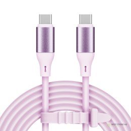 Kabel USB typu C - USB typu C 1 m silikonowy różowy Kruger&Matz Basic