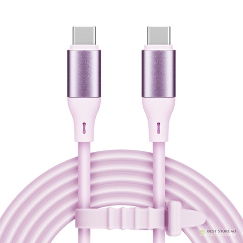 Kabel USB typu C - USB typu C 1 m silikonowy różowy Kruger&Matz Basic Kabel USB typu C - USB typu C 1 m silikonowy różowy Kruger&Matz Basic