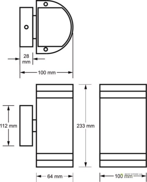 Oprawa elewacyjna Kortek 2x GU10 szara RAL7040 Oprawa elewacyjna Kortek 2x GU10 szara RAL7040