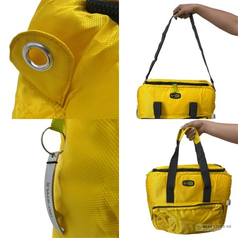 Torba termiczna Kamai Gio Style na ramię, żółta, z kieszeniami i rączką do noszenia, pojemność33L Torba termiczna Kamai Gio Style na ramię, żółta, z kieszeniami i rączką do noszenia, pojemność33L