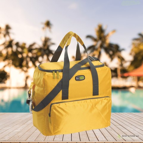 Torba termiczna Kamai Gio Style na ramię, żółta, z kieszeniami i rączką do noszenia, pojemność33L Torba termiczna Kamai Gio Style na ramię, żółta, z kieszeniami i rączką do noszenia, pojemność33L
