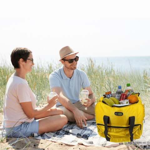 Torba termiczna Kamai Gio Style na ramię, żółta, z kieszeniami i rączką do noszenia, pojemność33L Torba termiczna Kamai Gio Style na ramię, żółta, z kieszeniami i rączką do noszenia, pojemność33L