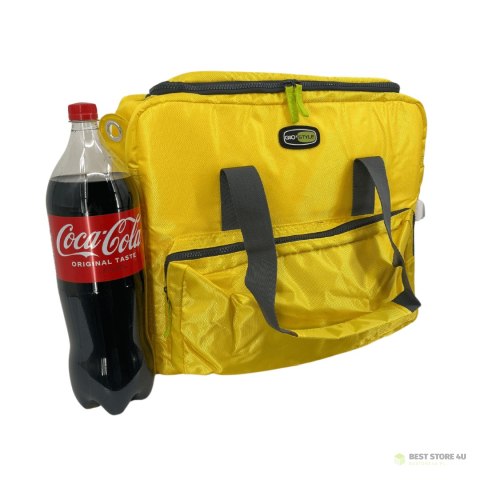 Torba termiczna Kamai Gio Style na ramię, żółta, z kieszeniami i rączką do noszenia, pojemność33L Torba termiczna Kamai Gio Style na ramię, żółta, z kieszeniami i rączką do noszenia, pojemność33L