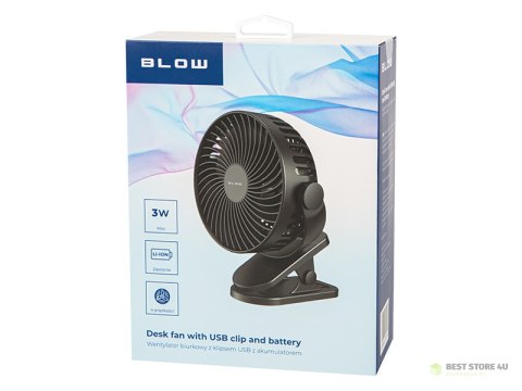 44-505# Wentylator biurkowy z klipsem 15cm usb+akumulator czarny 44-505# Wentylator biurkowy z klipsem 15cm usb+akumulator czarny
