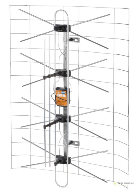 Antena TV siatkowa kompletna(zasilacz+wzmacniacz)+DIPOL 3DX