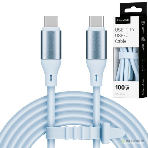 Kabel USB typu C - USB typu C 1 m silikonowy niebieski Kruger&Matz Basic Kabel USB typu C - USB typu C 1 m silikonowy niebieski Kruger&Matz Basic