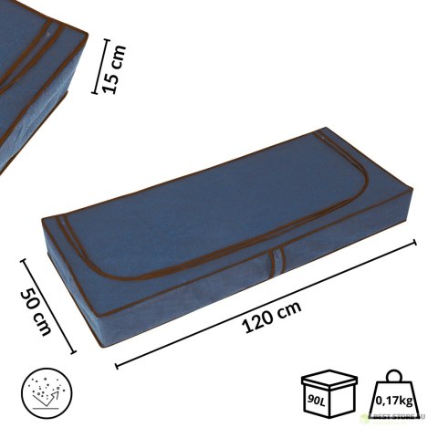 BLUE niebieski organizer do szafy n a suwak 120x50x15cm BLUE niebieski organizer do szafy n a suwak 120x50x15cm