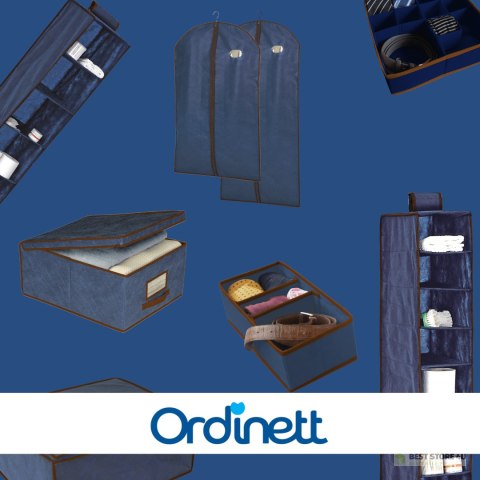 BLUE niebieski wiszący organizer do szafy 5 przegród 30X30X120cm BLUE niebieski wiszący organizer do szafy 5 przegród 30X30X120cm