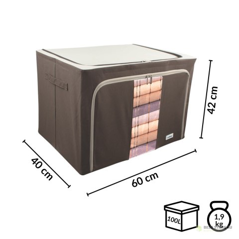 Brązowy organizer Kamai Gio Style z utwardzonymi ściankami, bocznymi uchwytami i okienkiem, pojemność 100L Brązowy organizer Kamai Gio Style z utwardzonymi ściankami, bocznymi uchwytami i okienkiem, pojemność 100L