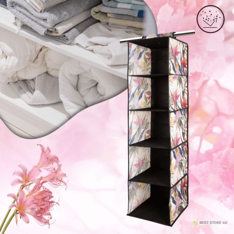 FLORAL w kwiaty wiszący organizer do szafy 5 przegród 30x30x120m FLORAL w kwiaty wiszący organizer do szafy 5 przegród 30x30x120m