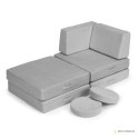 Sofa modułowa duża składana dla dzieci DIY 8 miękkich poduch - szara ECOTOYS