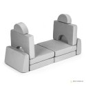 Sofa składana modułowa dla dzieci duża 2 osobowa DIY 10 miękkich poduch - szara ECOTOYS