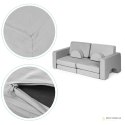 Sofa składana modułowa dla dzieci duża 2 osobowa DIY 10 miękkich poduch - szara ECOTOYS