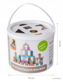 Drewniane klocki 50 szt wiaderko + sorter ECOTOYS