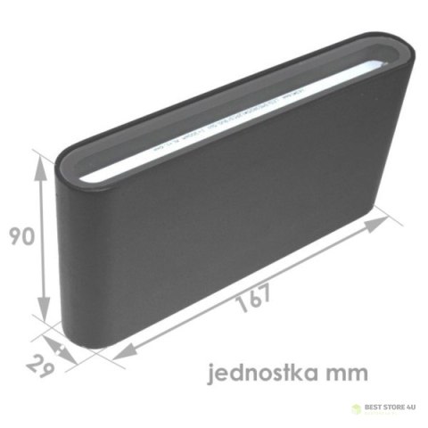 Oprawa elewacyjna LED Flow 2x6w 3000K antracyt Oprawa elewacyjna LED Flow 2x6w 3000K antracyt