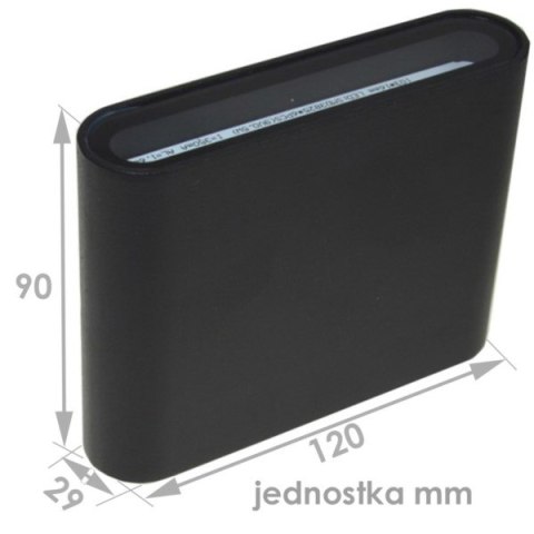 Oprawa elewacyjna LED Flow 2*3w 4000K czarna