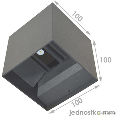 Oprawa elewacyjna LED Kreon 2*3w kwadrat 3000K an Oprawa elewacyjna LED Kreon 2*3w kwadrat 3000K an