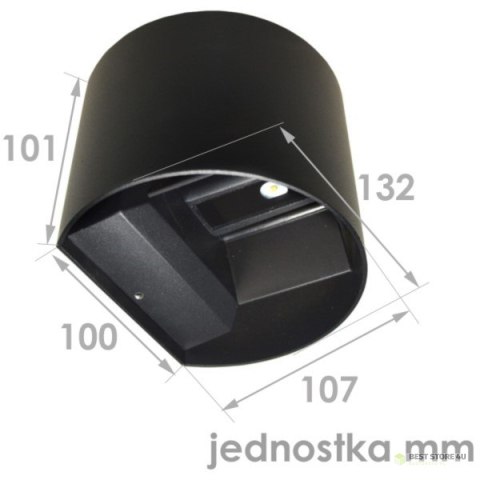 Oprawa elewacyjna LED Kreon 2*3w okrągły 4000K cz Oprawa elewacyjna LED Kreon 2*3w okrągły 4000K cz